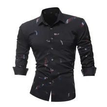 Модная рубашка с принтом перьев, с длинными рукавами, деловые мужские топы для отдыха, мужские деловые костюмы, рубашки, тонкие мужские рубашки, большие размеры
