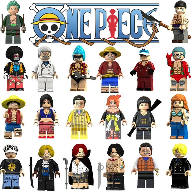Legoings 20pcs/set Anime One Piece Luffy Sabo Zoro Nami Shanks Ace Raw Building Blocks Toys