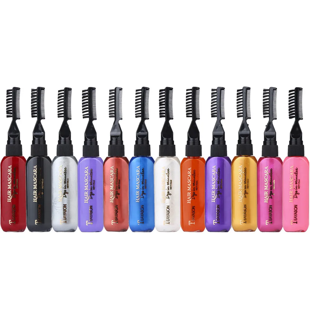 Buy 2019 1PC 13 Colors Temporary Hair Dye Mascara Hair Dye Cream Non toxic DIY