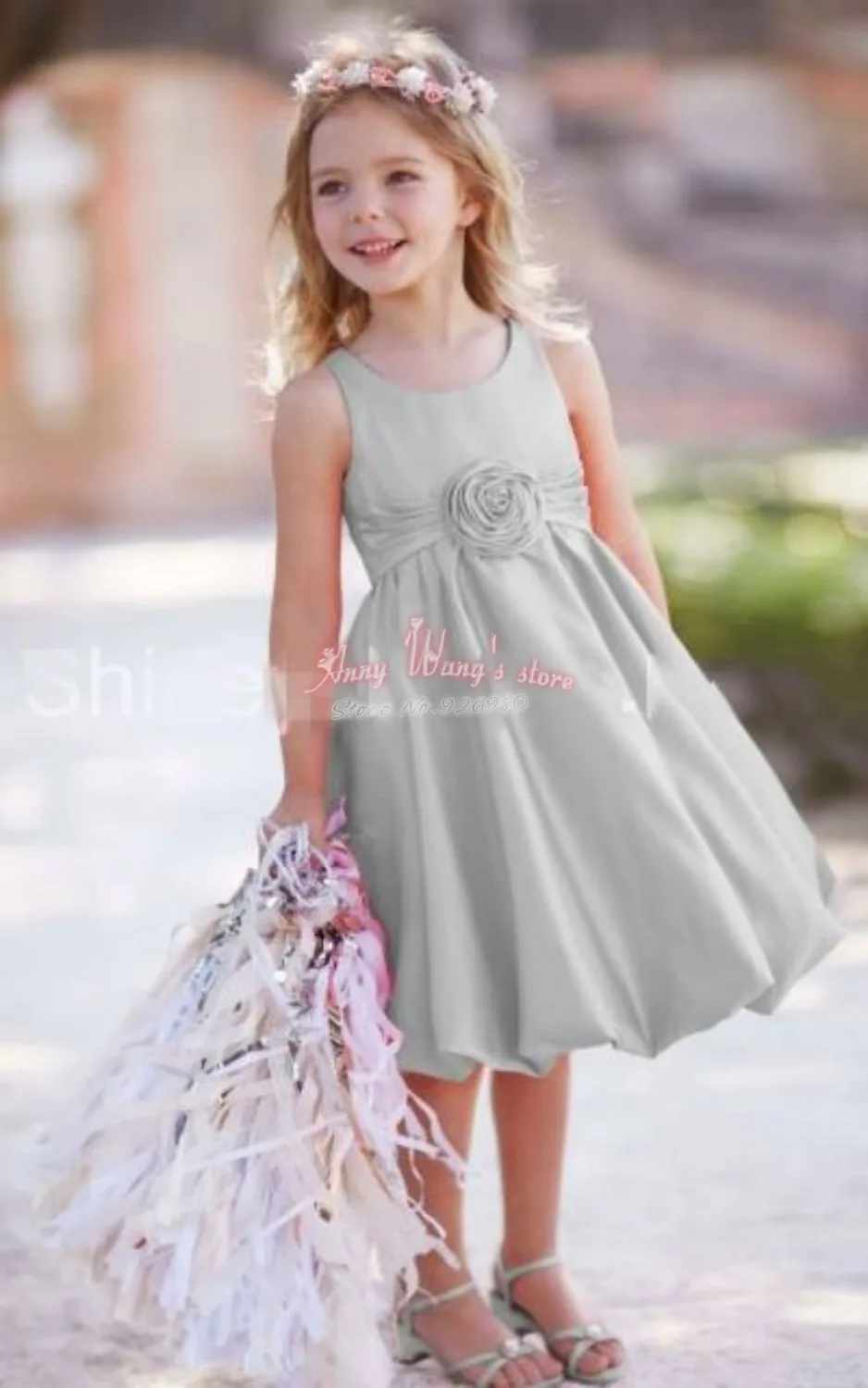 red and silver flower girl dresses
