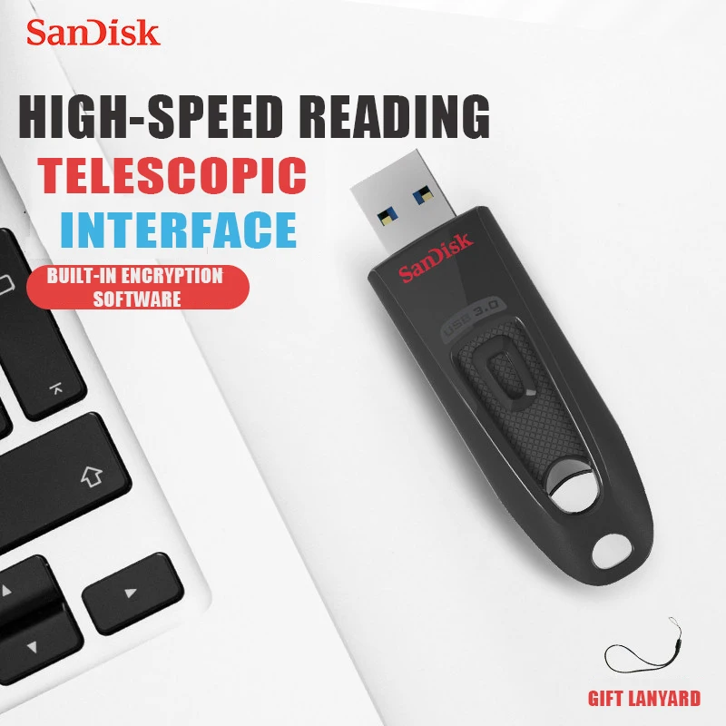 

SanDisk Ultra USB 3.0 Flash Drive CZ48 16GB 32GB 64GB 128GB 256GB Pen Drive mini Pen Drives read Speed up to 100MB/S USB Stick