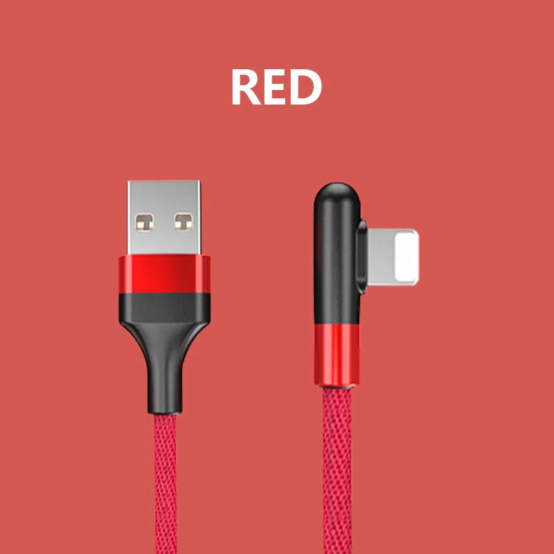 2.4A кабель для быстрой зарядки usb для iphone X XR линия передачи данных L Гибка геймпада зарядное usb-устройство кабель для iphone 6 7 8 - Цвет: Red