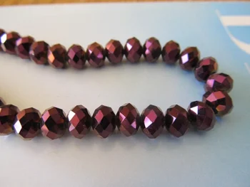 

Fire Polished Purple Crystals. 6mm x 8mm purple faceted crystals. Medium Opaque AB Crystal 100pcs beads