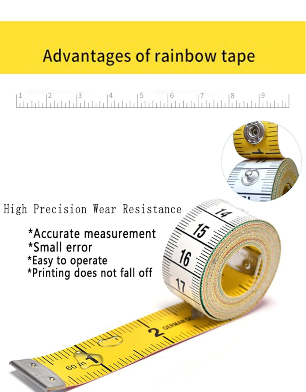 Tape Measure accurate misurazioni MINI misurazione nastro biadesivo 1.5m 