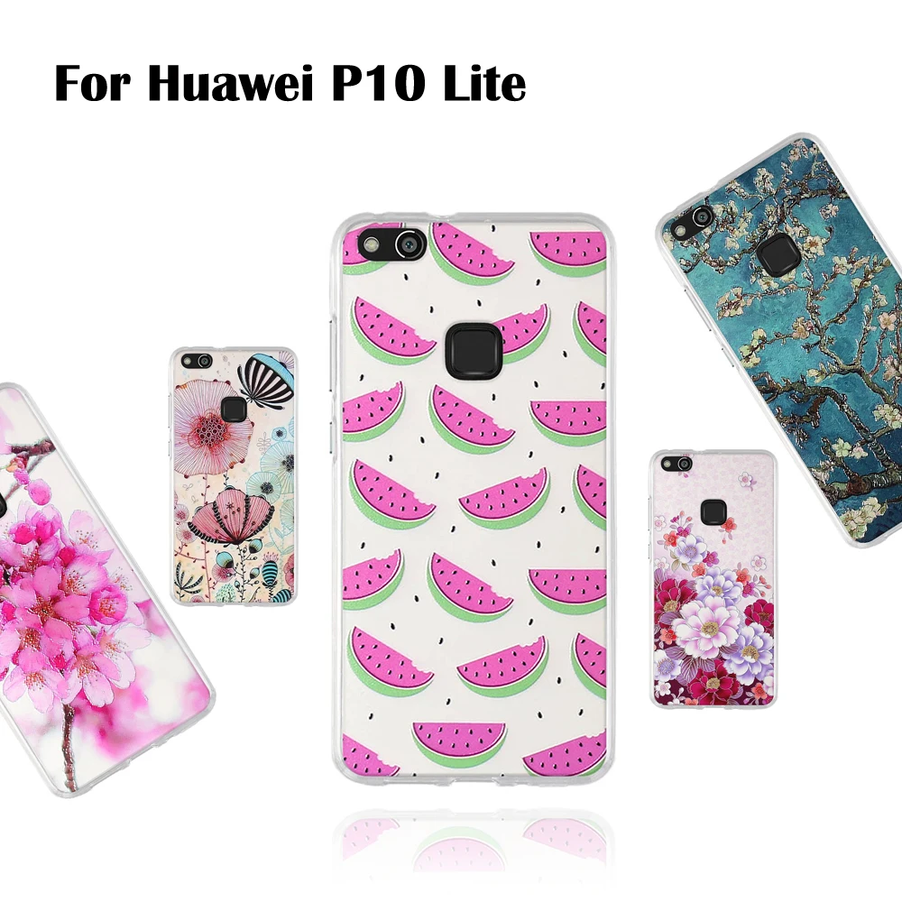 3D чехлы для Funda Huawei P10 lite чехол Capas Lite телефона силиконовый мягкий ТПУ милый корпус
