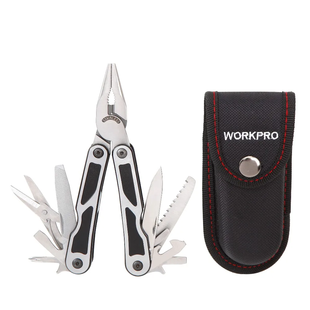 Comprar Trabajo Pro 15 en 1 Multi alicates de acero inoxidable multiherramienta pelador de alambre herramienta de prensado cuchillo cortador de Cable