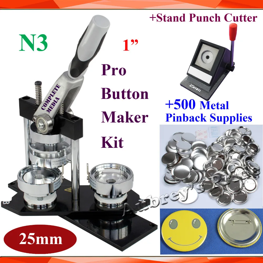 Buy NEW Pro N3 All Steel 1" 25mm Badge Button Maker