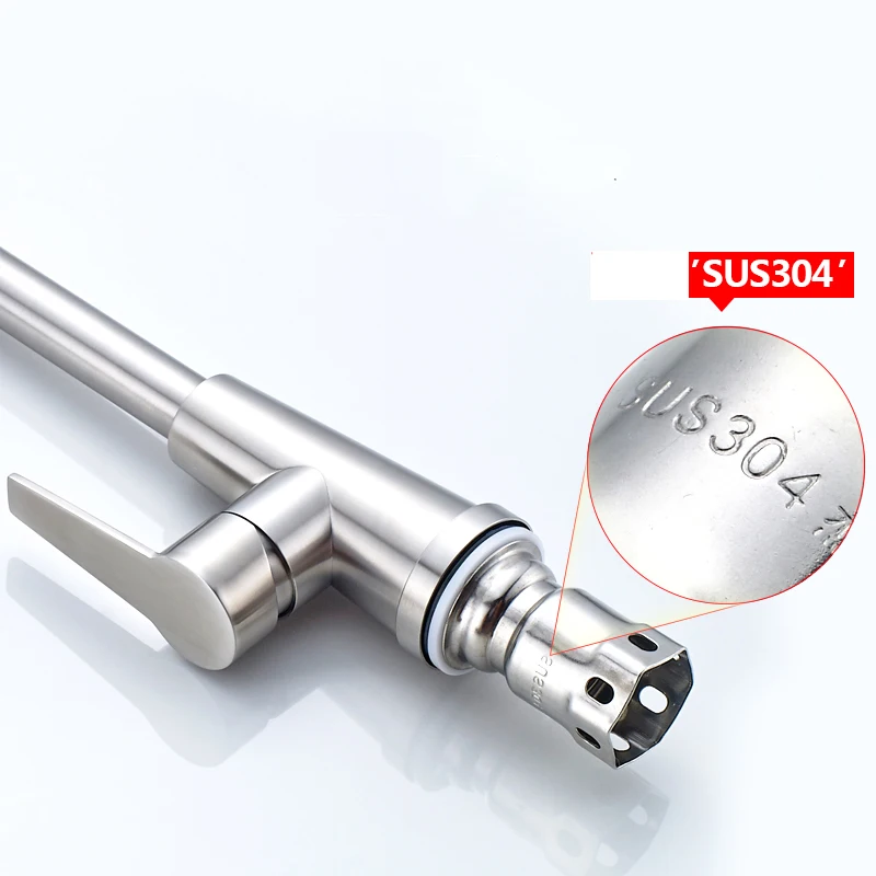  Nickel brushed SUS no Pull out Spray Kitchen Faucet Mixer Tap Sprayer Kitchen Faucet satin nickel b - 32767479017