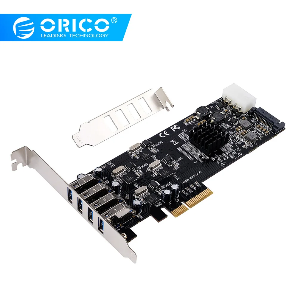 Карта расширения ORICO с 4 портами PCIE на независимая USB 3 0 PCI e X4 совместим E X8 X16|Платы