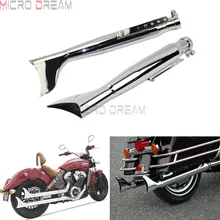 2" мотоциклы Винтаж Рыбий Хвост Глушитель Трубы для Harley Touring Street Electra Glide Dyna Street Bob хром глушители