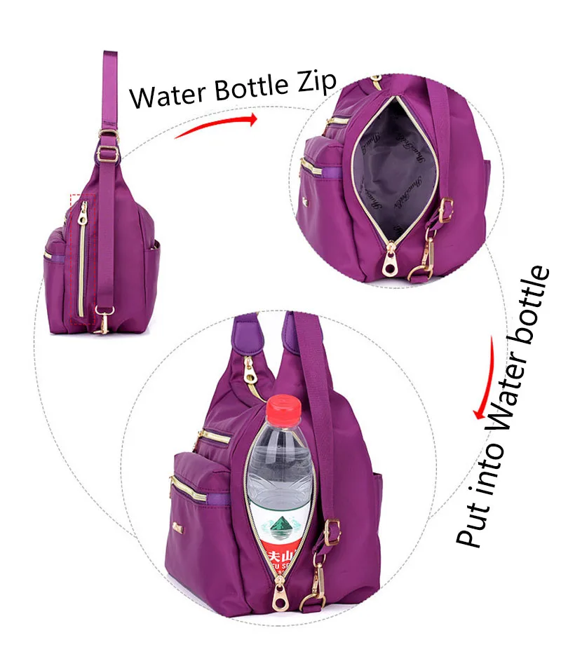 Открытый нейлоновый материал водонепроницаемый женский маленький рюкзак многофункциональный косой крест сумка для женщин