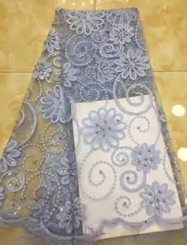 

best quality yaking-12.2505 embroidered African Tulle Lace Fabric African French Lace Fabric with embroidery