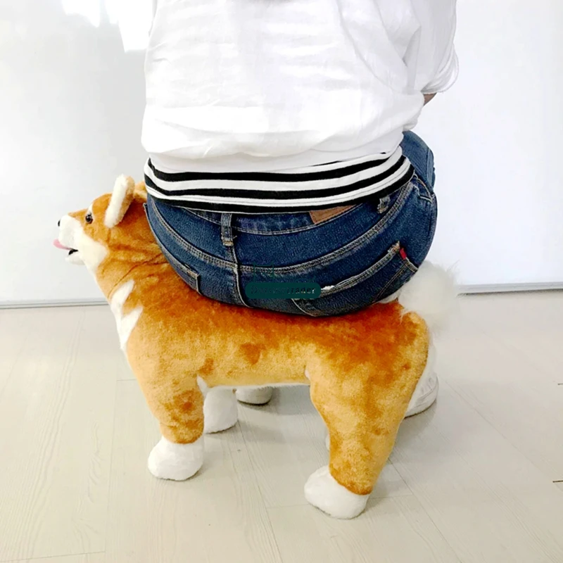 Dorimytrader pop emulational animal Shiba Inu plush toy stuffed realistic dog can ride on the back kids gift decoration 50cm DY61802 (12)