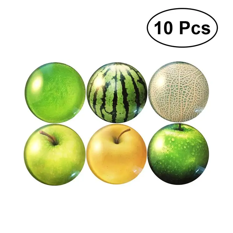 

10pcs Fruit Fridge Magnets Glass Refrigerator Magnet Early Education Toys Home Decoration (Random Pattern)