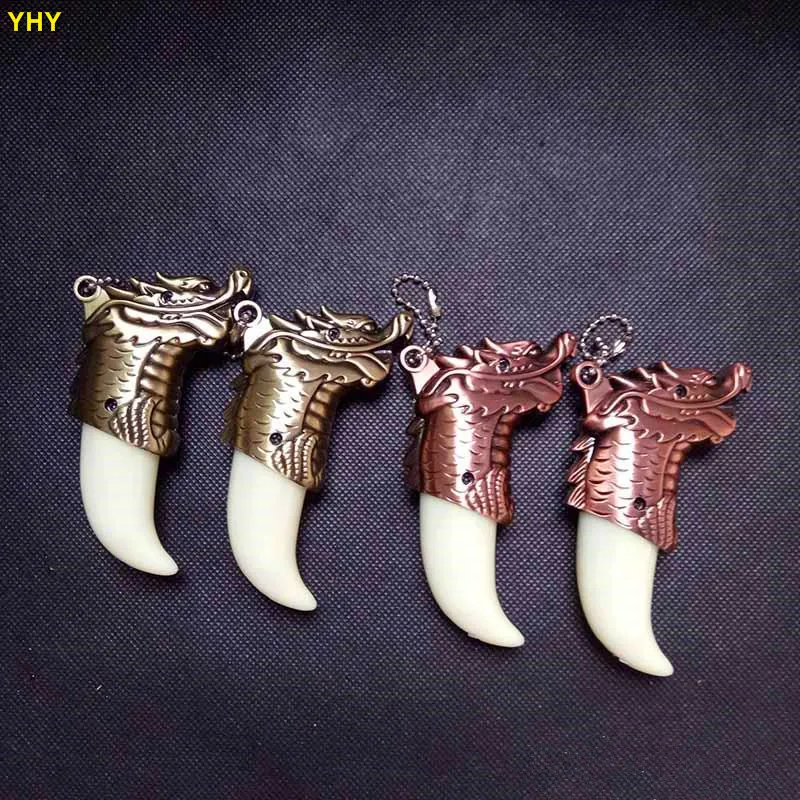 Dragon tooth shape Creative gadget Windproof Portable Inflatable Smoking Cigar Torch Lighter Butane Gas For Men Women | Дом и сад