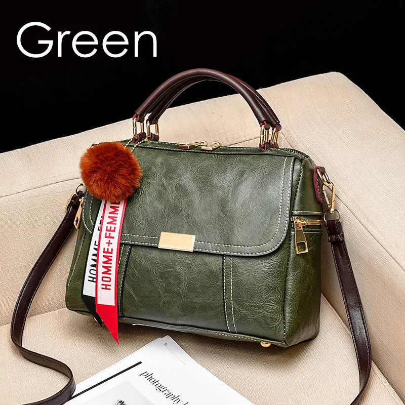 ZMQN сумка через плечо для женщин винтажная маленькая сумка через плечо дешевая женская кожаная сумка женская сумка Бостонская коричневая C256 - Цвет: Green