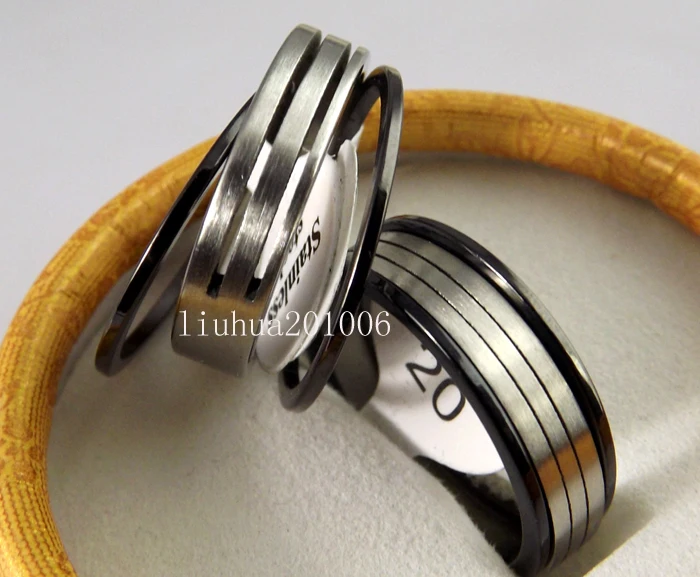 18 комплектов 3 в 1 Модные мужские нержавеющие стальные кольца ювелирные изделия