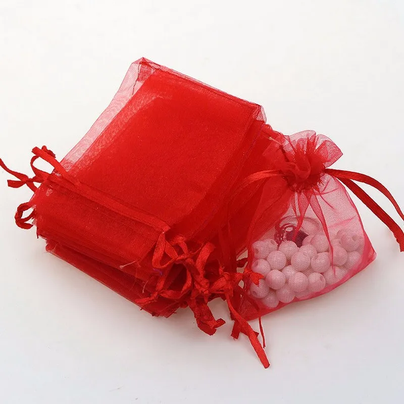 

Sky Elina 50pcs Multi Color Transparent Organza Jewelry Bags Wedding Party Decor candy Gift Pouches 5Z