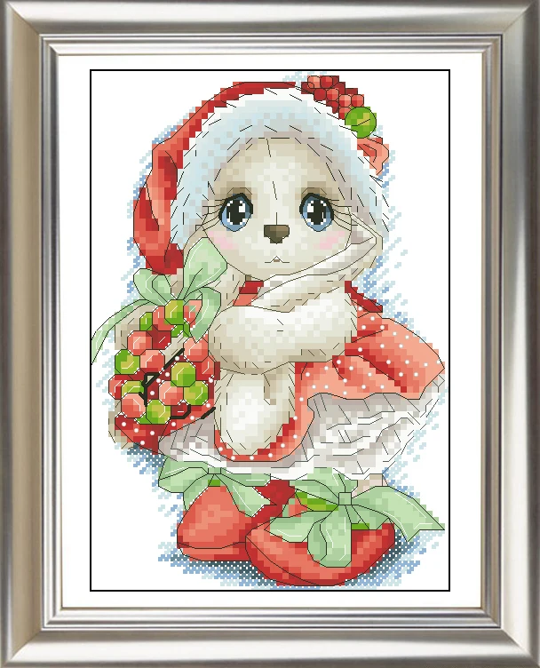 Рукоделие, сделай сам Вышивка крестом, наборы для вышивания, 14CT, Рождественский маленький кролик