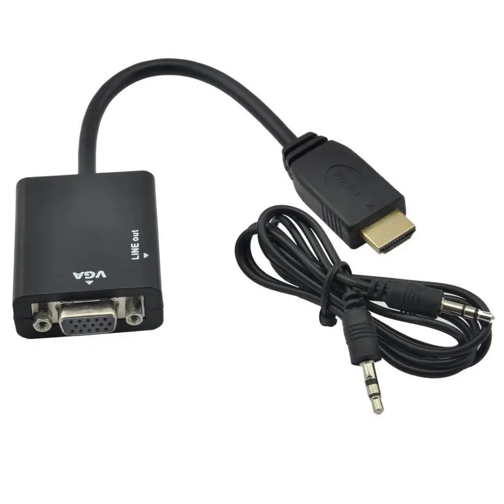 HDMI мужчина к VGA 1080 P с аудио видеокабель HD конвертер адаптер для ПК