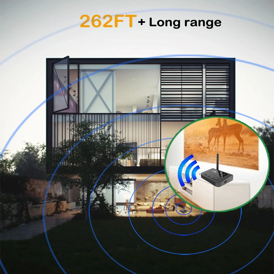 Jack da 3.5mm 80m Long Range Wireless aptx hd bluetooth 5.0 AUX audio di Musica trasmettitore Ricev