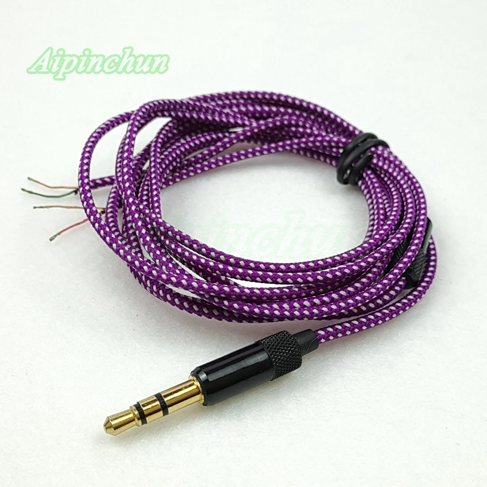 

Aipinchun 3.5mm 3-Pole Jack DIY Earphone Cable Headphone Repair Replacement Wire Cord Purple Color
