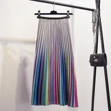 Zuolunouba летняя юбка с краской женский модный градиентный цветной Harajuku до колена повседневные свободные двухслойные женские юбки