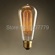 Заказ образца ST64 лампы накаливания эдиссона D64* L140mm Эдисон лампы 220 V E27 40 Вт 60 Вт