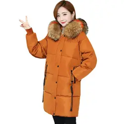 Для женщин зимний пуховик хлопковые пиджаки толстые женские свободно BF хлеб хлопковое пальто 2018 новые теплые длинные с капюшоном, с