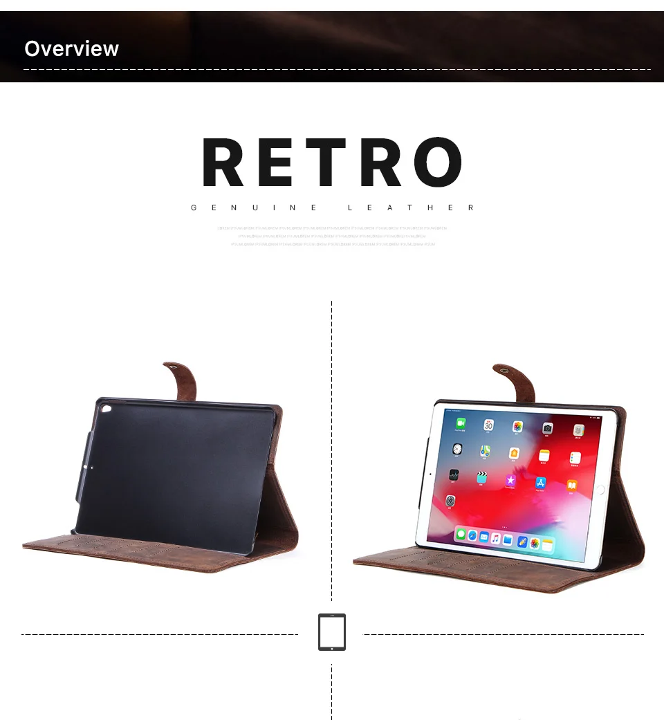 Чехол из натуральной кожи для iPad 9,7 5 6 Air 1 2 Mini MacBook Pro 9,7 10,5 11 чехол для планшета чехол-подставка с карманом для карт