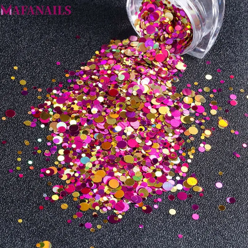 

1 Set Mixed Color Round Nail Glitter Sequins Mini 1/2/3mm Dazzling Nail Art Tips Polish Nail Flakes 3D Charm Decorations PLB-51#