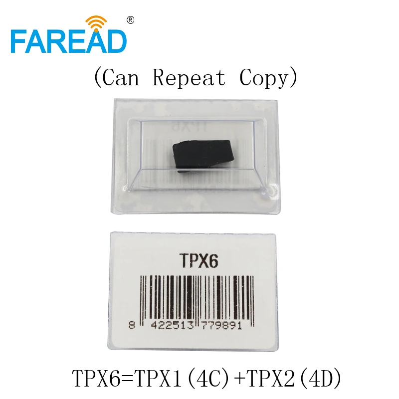 TPX6 ключ зажигания с транспондером чип = TPX1 (4C) + TPX2 (4D) Керамика углерода (может повторить скопируйте) пустой чип
