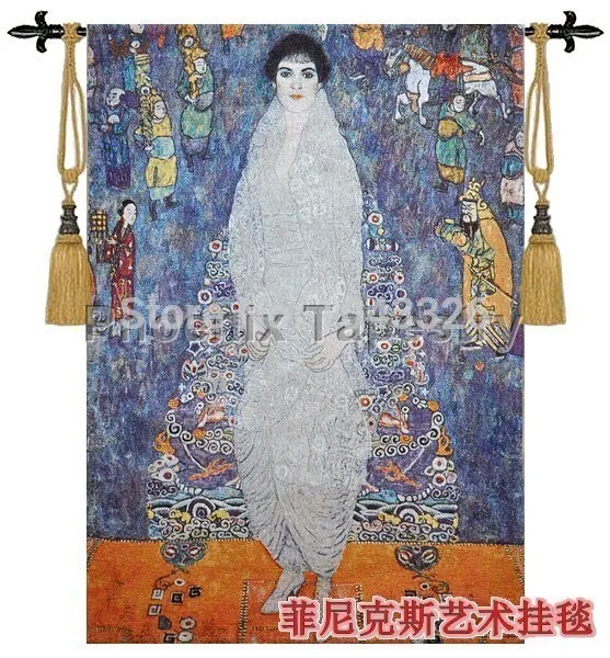 140*96 см Настенная подвесная домашняя текстильная отделка Klimt-Adele Baroness мягкий хлопковый тканый жаккард Европейский бельгийский гобелен
