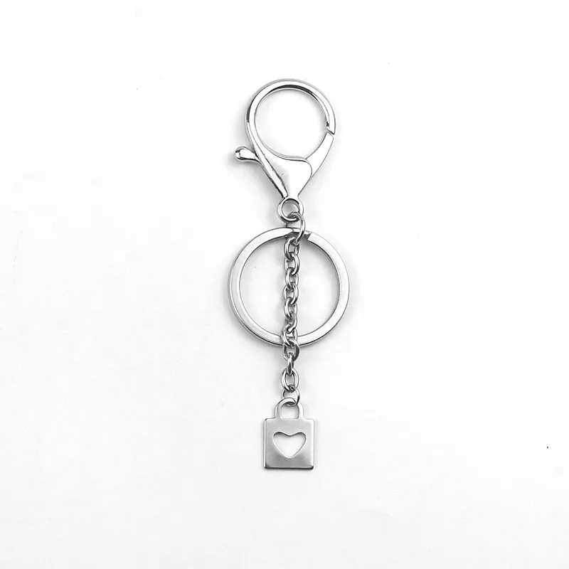 New Simple stainless steel Charm Key chain Lock shape Pendant For Men Women Car Bag Belt Trinkets Jewelry | Украшения и