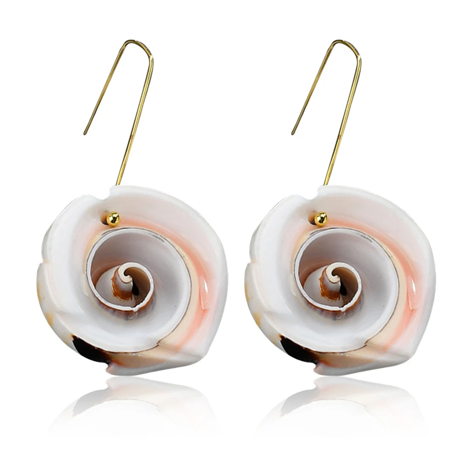 

Boho Beach Free Style Natural Sea Shell Hanging Earrings for Women Healthy Shell Conch Drop Earrings Danging Female Bijoux Gift