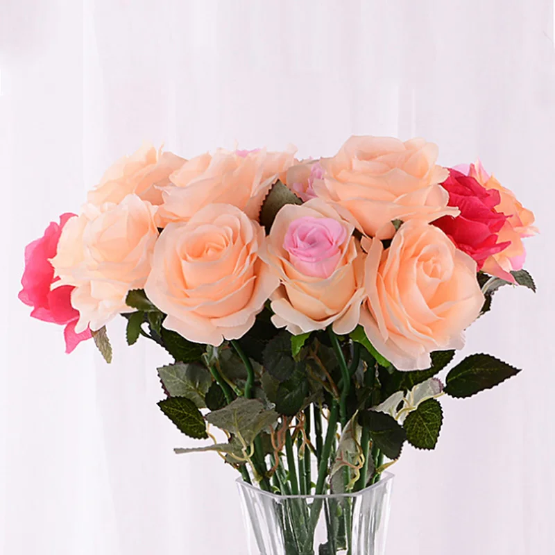 

1PC New Exquisite Artificial Flower Rose Silk Flower Flower Bouquet High Quality Decor Wedding Decor Bridal European