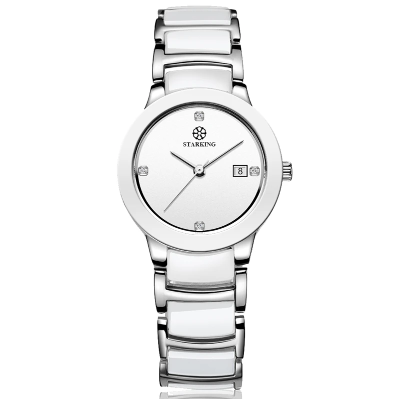 

2018 New Fashion STARKING Auto Date Quartz Women Watches Gift Ceramic Simple Waterproof Wristwatch relogio feminino Lady Clock