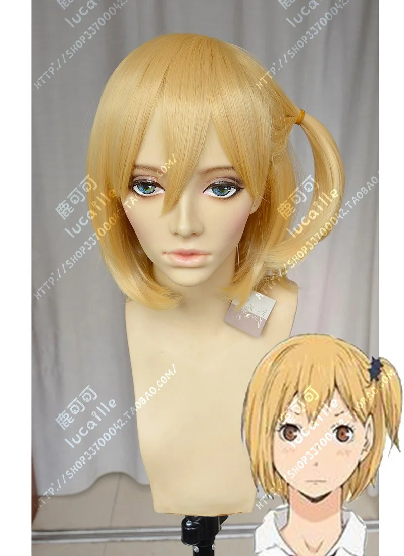 Haikyuu! Hitoka Yachi Hitokav короткий светлый косичка жаркий устойчивый хвост волосы Косплей