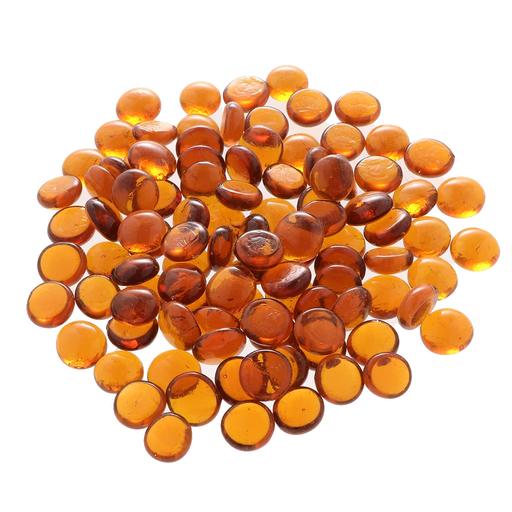 100Pcs Glass Stone Clear Marbles Fish Tank Pebbles Flat Bottom Round Top Features Florist Supplies