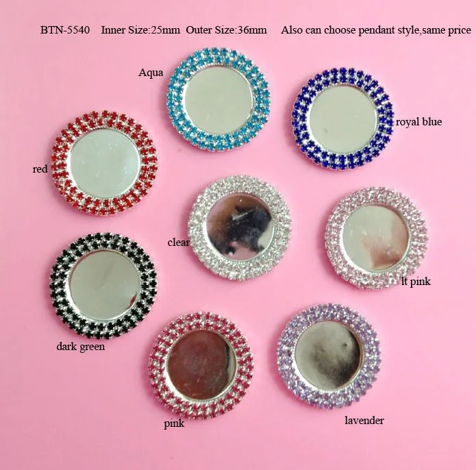 

double row rhinestone button tray setting 10PCS can pick colors (BTN-5540)
