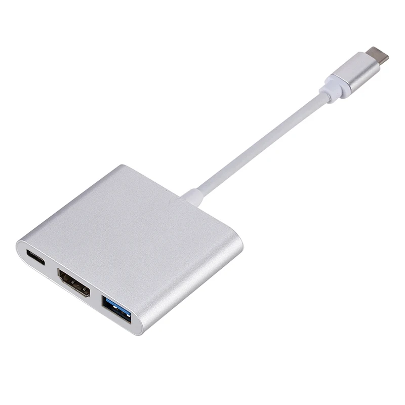 USB C концентратор type C USB 3,1-HDMI 4K адаптер конвертер кабель 3 в 1 разветвитель для Apple Macbook Pro USB-C концентратор HDMI Поддержка 4K HD