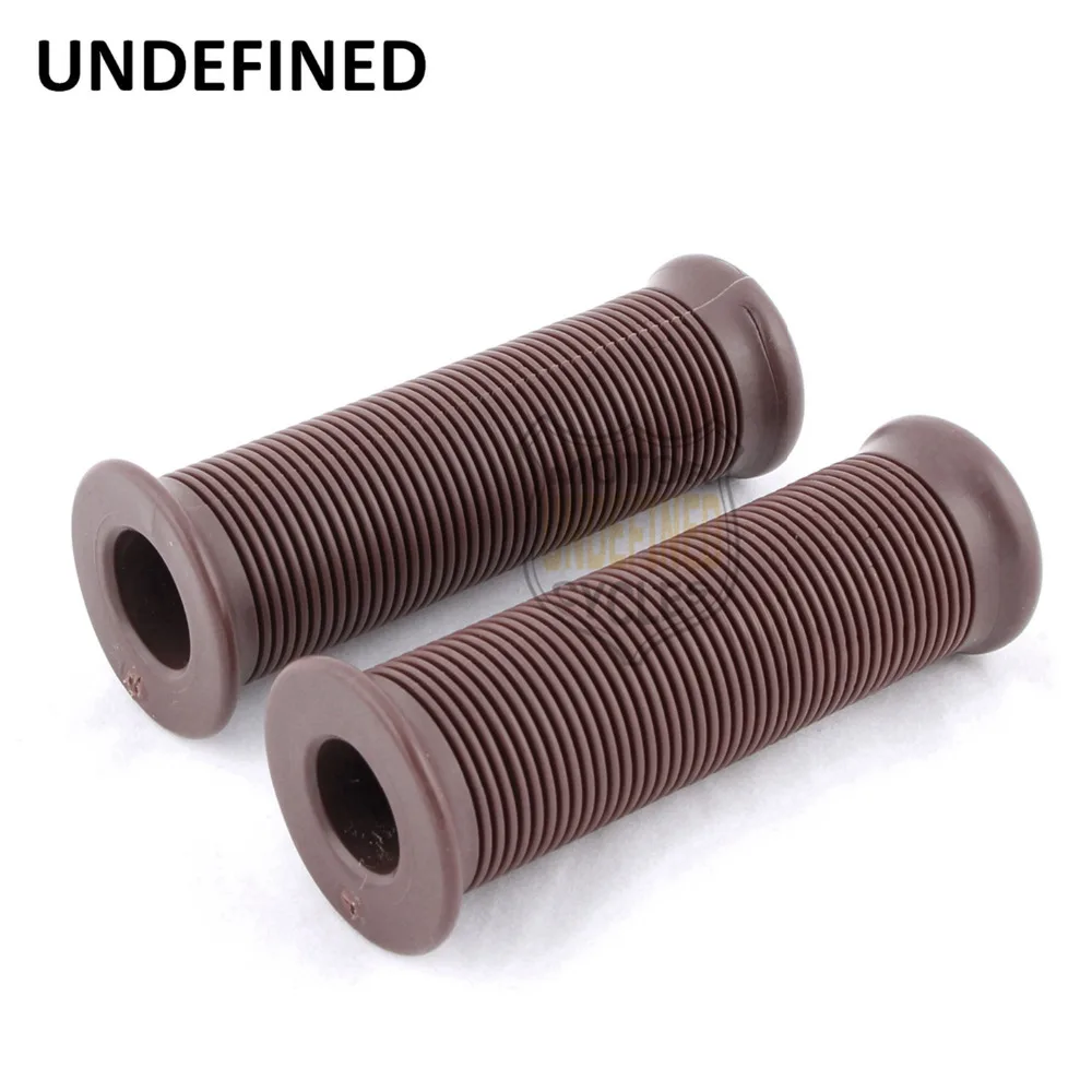 1 Pair Brown Motorcycle Parts Retro Streak Soft Rubber 7/8" Hand Grips