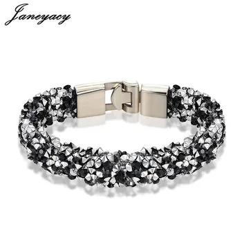Janeyacy Brand 2018 New 10 Color Bracelet & Ladies Bracelet Fashion Rhinestones Bracelet Lady Charm Personality Pulsera mujer