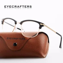 Ретро Черные золотые винтажные женские полуоправы оптические очки оправа полуоправа мужские прозрачные линзы оправы для очков металлические очки