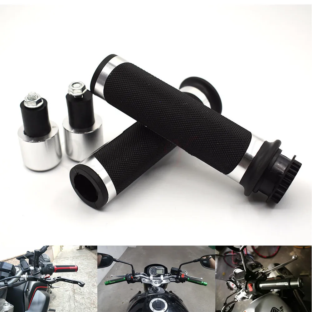 

for 7/8'' Motorcycle Handle bar CAPS / Handlebar Grips CNC 22MM Universal For Triumph Bonneville SE T100 Black Scrambler 675