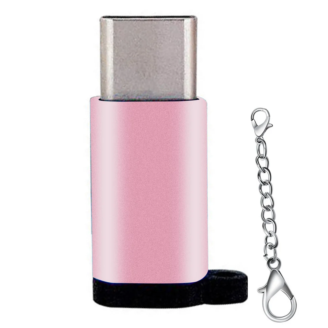 Rose Gold Портативный V8 USB OTG для Тип usb C OTG переходник, конвертер с защитой от падения с висит кольцо для телефона ноутбук планшет - Цвет: Rose Gold