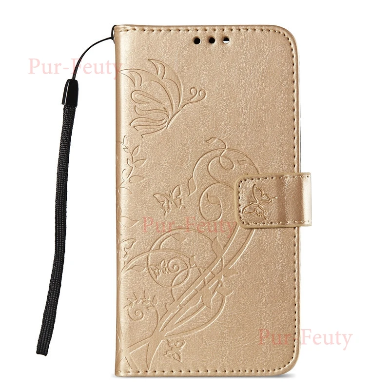 Чехлы для huawei P Smart рис LX1 LA1 Роскошная тисненная кожа Чехол подставка для PSmart FIG-LX1 FIG-LA1 книга Стиль крышка сотового телефона - Цвет: gold