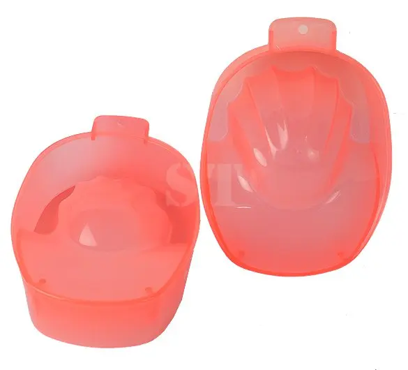 2X розовый рук порошок для снятия лака маникюр свет-замачивание замочить чаша лоток ногтей советы для пальцев