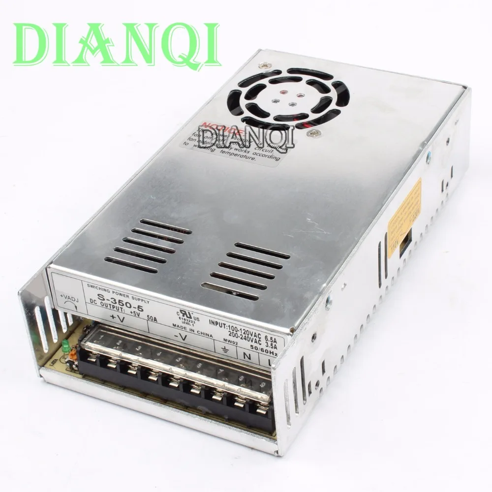 DIANQI мощность suply 5 в 350 Вт ac к dc питание ac dc преобразователь высокого качества S-350-5