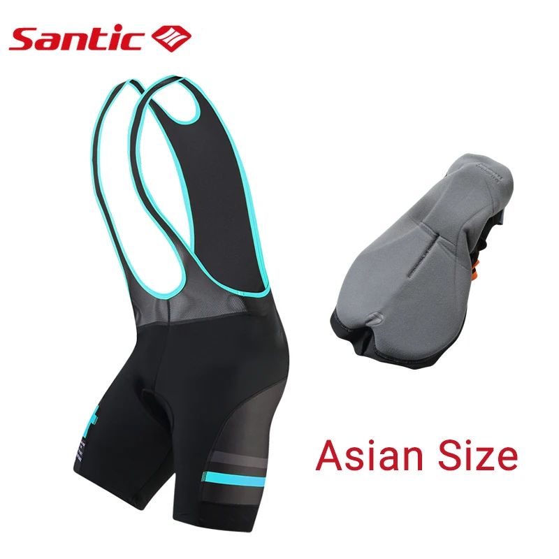M8C05099 Blue Santic, мужские велосипедные шорты, Pro Fit, летние, ударопрочные, 4D Pad, на дальние расстояния, для дороги, MTB, для езды на велосипеде, нагрудник, шорты, Азиатский размер S-4XL - Цвет: M8C05099 Blue